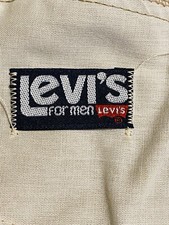 Vintage 70s Levi  s leisure pants khaki White Tag Tab Wide Leg Bottoms 40 X 29