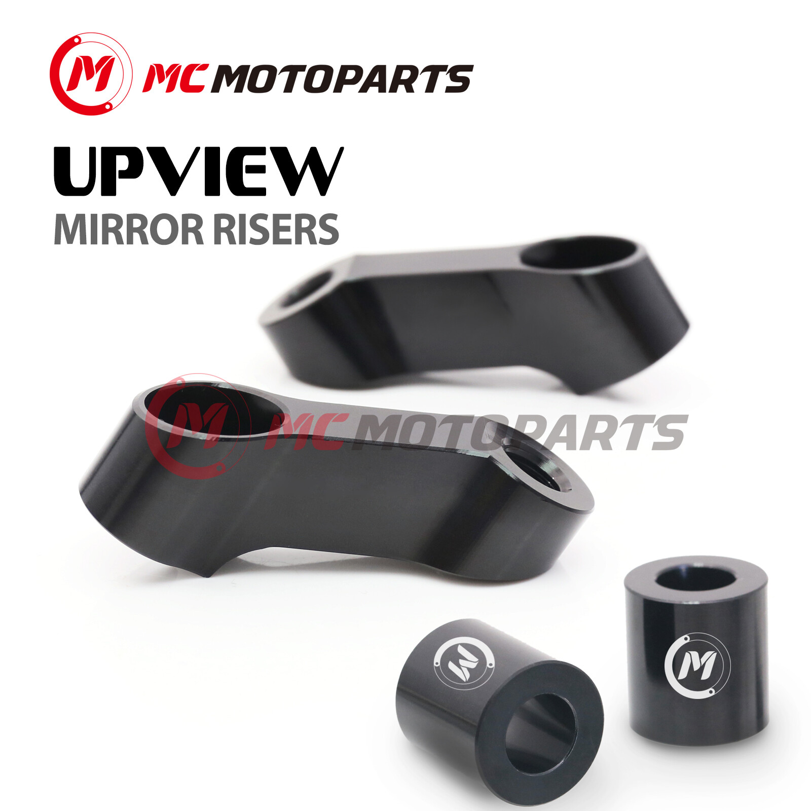 CNC UPVIEW Mirror Riser Adapter Extenders M10 For CRF1000L Africa Twin