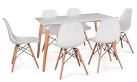 Eiffel Dsw Retro Design Wood Style 6 Chairs And Table Set Office Lounge Dining Eiffel Dsw Retro Design Wood Style 6 Chairs And Table Set Office Lounge Dining