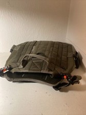 ICEFANG Tactical Dog Harness Large Size, 2X Metal Buckle Dog MOLLE Vest Green