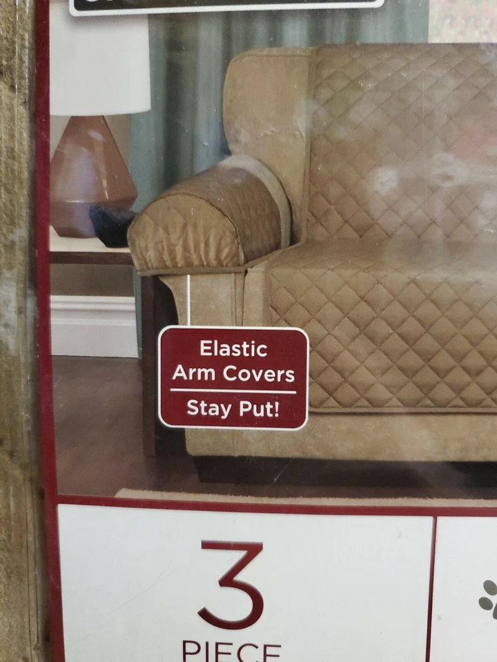 Maytex Funda Loveseat Pet Cubierta 3 Piezas Impermeable Acolchada Gamuza NUEVO  Foto 4 de 4