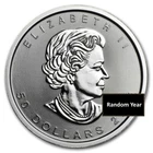 Random Year - 1 oz 9995 Platinum Canadian Maple Leaf $50 Coin BU - In Stock