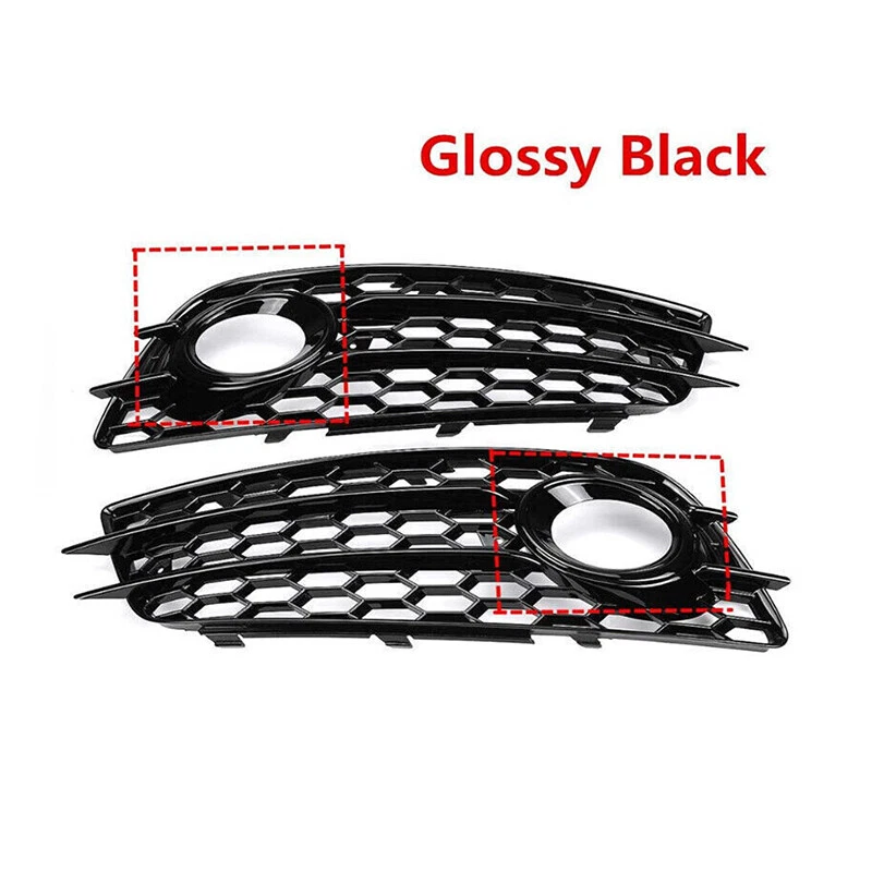 For 2009-2012 Audi A4 S-Line /S4 B8 Honeycomb Fog Light Grille Covers RS4 Style - Image 3 of 4