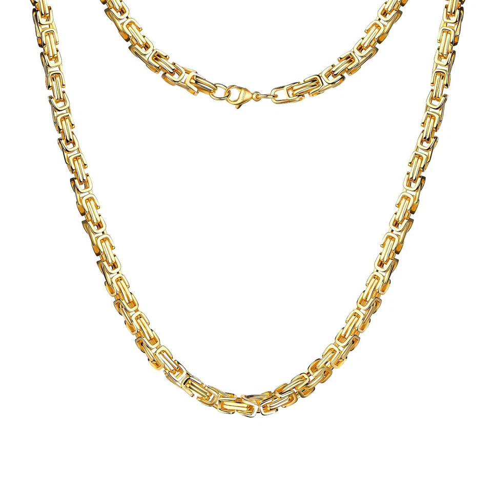 Herren Königskette Gold vergoldet 24 Karat Hellgold Kette Wasserfest K6267DL - Bild 1 von 4