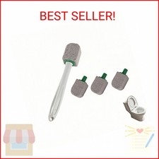 Pumice Toilet Brush Scrubber with 9.5” Handle - 1 Scrubber + 4 Pumice Stones - R