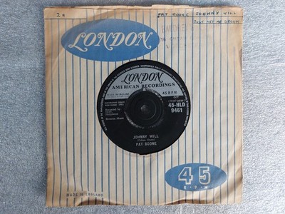 PAT BOONE : JOHNNY WILL / JUST LET ME DREAM 2 TRACK 7'' SINGLE**1961 LONDON VGC