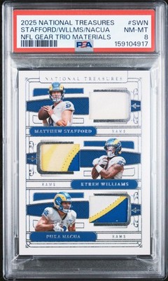 2025 #SWN KYREN WILLIAMS/MATTHEW STAFFORD/PUKA NACUA 67/99 PSA 8