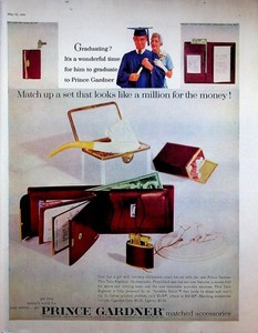 1958 Prince Gardner Wallet Print Ad Graduation Gift Leather Accessories