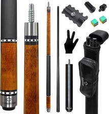 58Inch Carbon Fiber Pool Cue Stick with Screw-In Extension and Leather Case, 18O