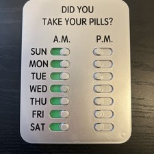 Medication Tracker  Pill Reminder  Visual Alarm  7 Day AM PM  Take and