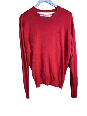 Diesel Tricot & Co. hochwertiger Strickpullover Baumwollmischung rot UK Größe XL