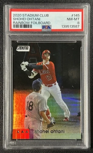 SHOHEI OHTANI PSA 8 2020 TOPPS STADIUM CLUB #145 RAINBOW FOILBOARD 9/25 ANGELS