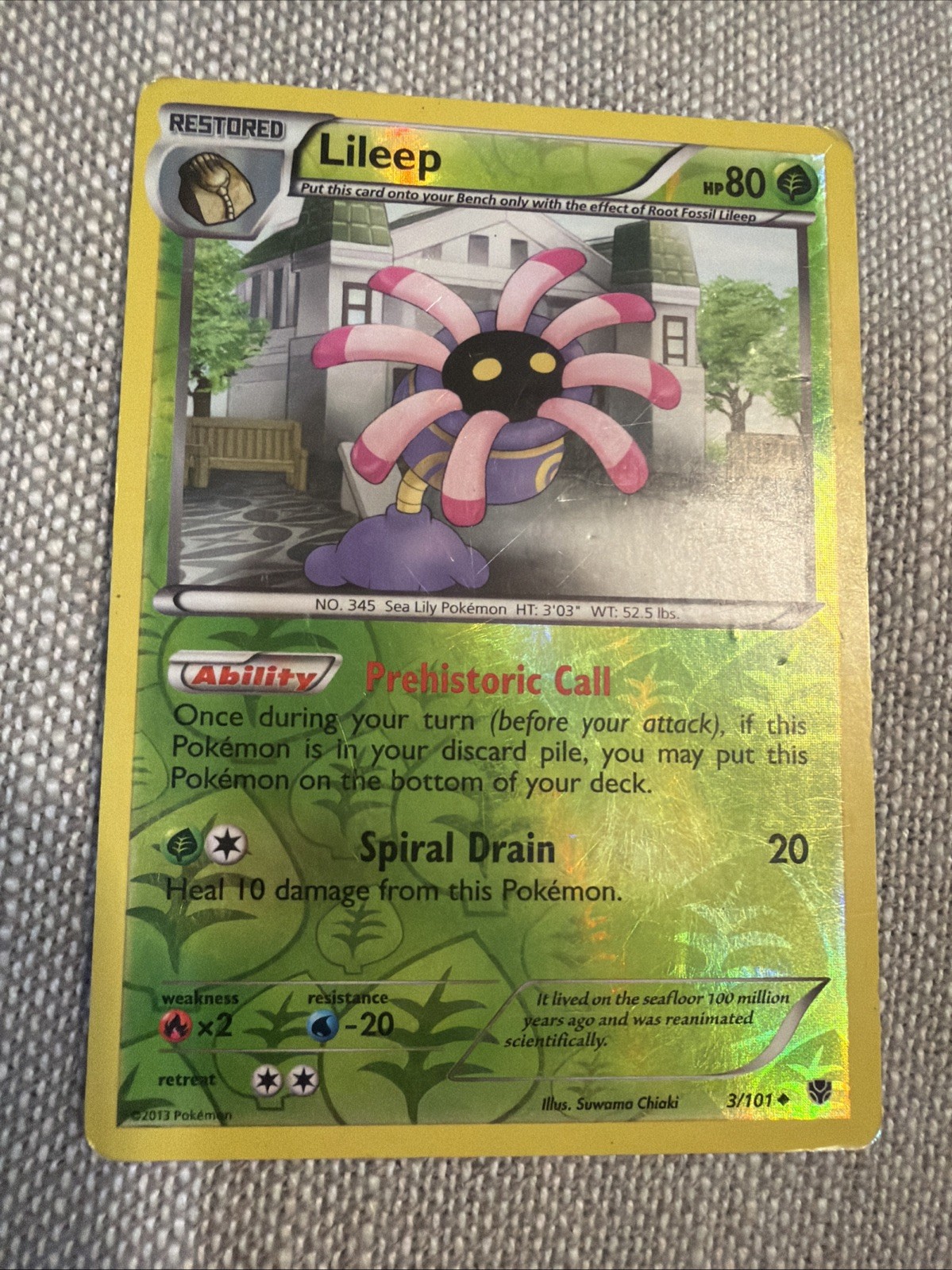 Lileep - 3/101 - Reverse Holo Plasma Blast Pokemon TCG