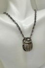 Art Deco Egyptian Revival Scarab Pendant Necklace Sterling Silver — photo 10