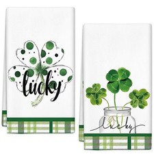 Kitchen Towels St Patricks Day Kitchen Towels Shamrock Dish Cloths Seasonal Spri
