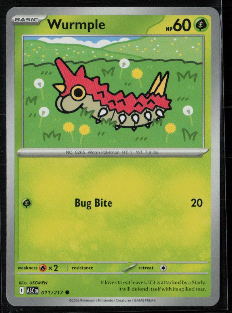 WURMPLE 011/217 Common Ascended Heroes Pokemon Near Mint