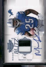 2011 Plates & Patches #27 Mikel Leshoure Blitz Autograph Materials Prime #/25