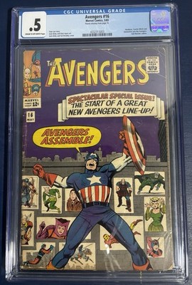 Avengers 16, 1965, CGC 0.5, Hawkeye, Scarlet Witch & Quicksilver Join Avengers