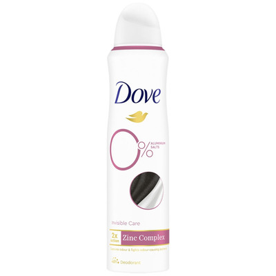 Dove Invisible Zinc Complex 2x Action Deodorant Body Spray, 150ml
