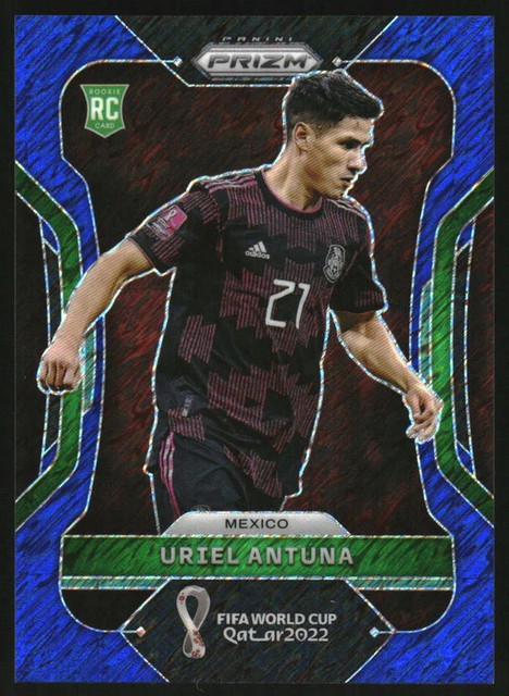 2022 Panini Prizm World Cup Prizms Blue Shimmer #151 Uriel Antuna RC /5