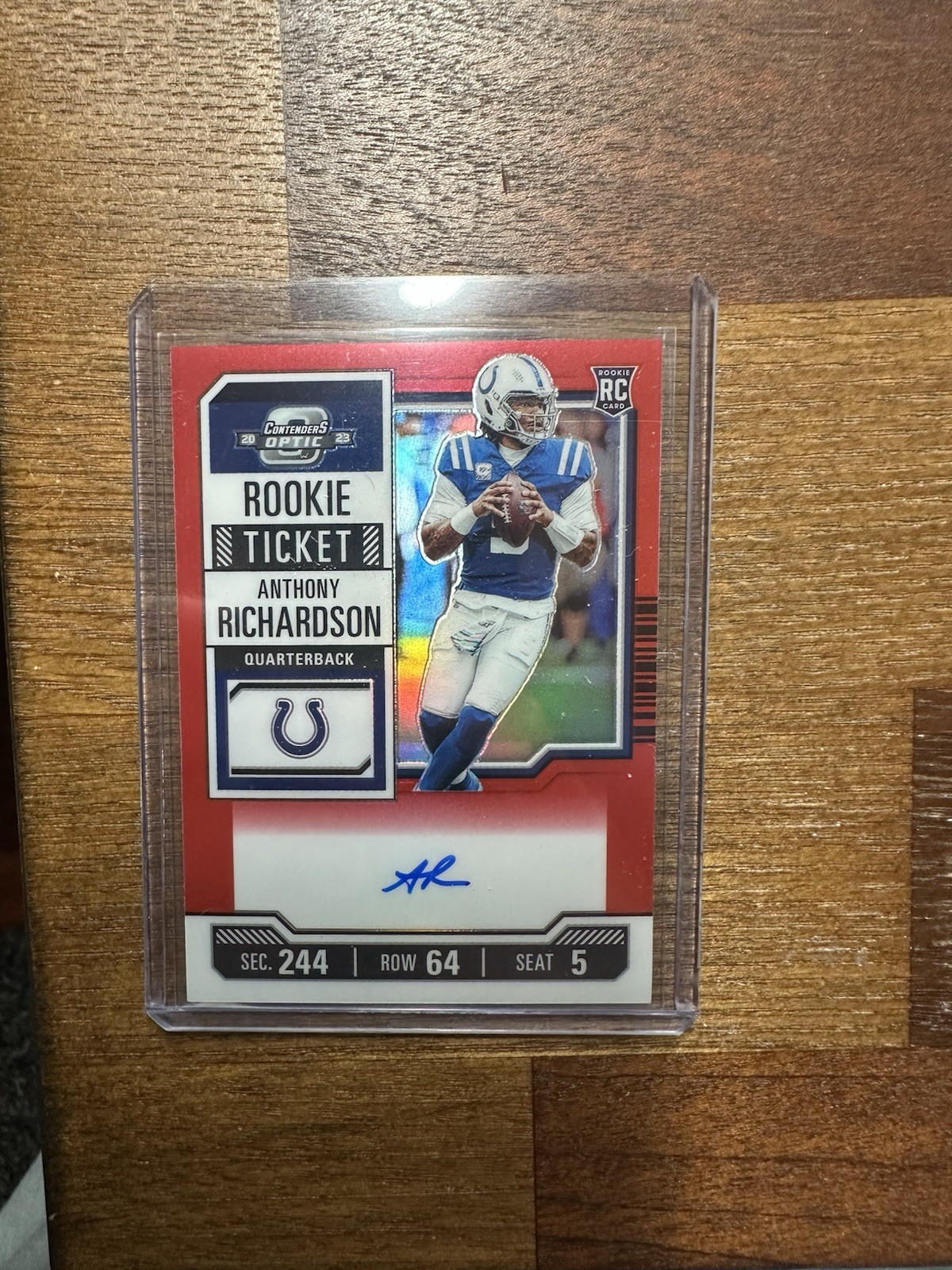 2023 Contenders Optic Rookie Ticket Autographs - Red Anthony Richardson 73/125