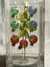 Crystal Green Christmas Tree with 12 Removable Hanging Ornaments by LS. Arts NEW