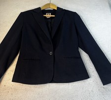Anne Klein Women  s Size 6 Blazer Jacket One Button Black Career Office