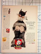 Abrelatas Schnauzer anuncio de comida para perros friskies vintage de los años 50 clavel efímero