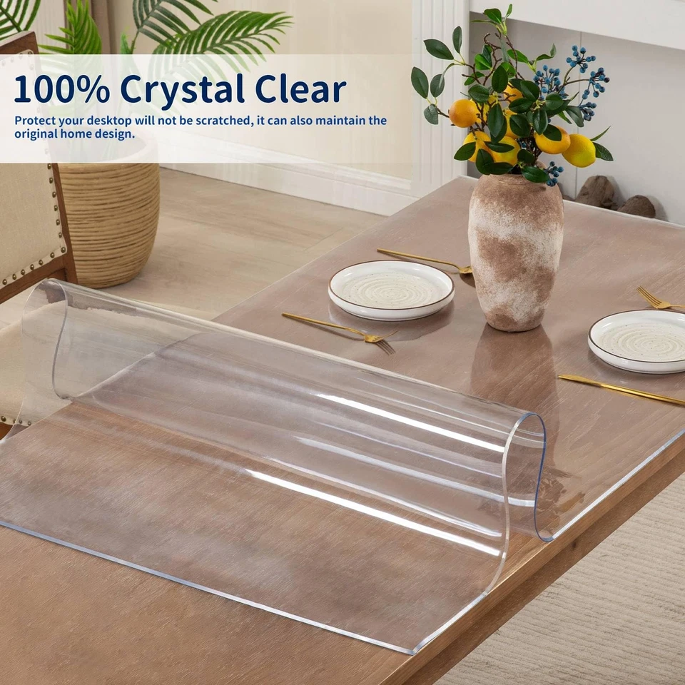 20 x 40 Inch Clear Table Cover Protector, 2mm Thick Clear Table Protector for... - Image 3 of 4
