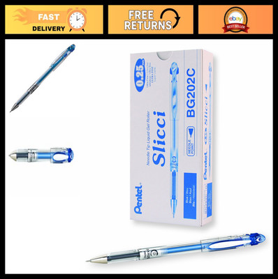 Extra Fine 0.25mm Gel Pens, Blue Ink, Set of 12 - Perfect for Art & Writing