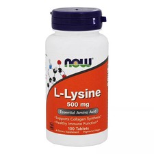NOW Foods L-Lysine 500 mg, Essential Amino Acid, 100 Tablets