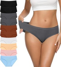 Women's Cotton Bikini Panties,High-Cut Full Coverage Stretch Cool Underwear