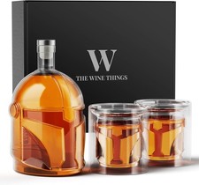 The Wine Things Whiskey Decanter Sets with 2 Glasses for Men Dad, Unique Gift f