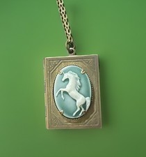 Unicorn Fantasy Book Locket, Fantasy Locket Necklace, Unicorn Locket Necklace