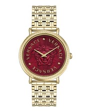 Versace Womens IP Yellow Gold 37mm Bracelet Fashion Watch
