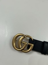 Gucci Black GG Buckle Logo Women's Fashion Belt Adjustable Designer Classic