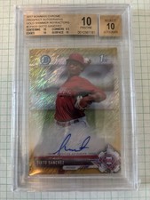 2017 Bowman Chrome Gold Shimmer Refractor 12/50 Sixto Sanchez BGS 10 Auto 10