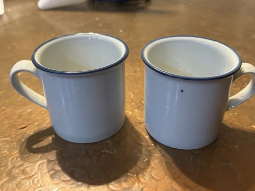 Dansk Designs Denmark Blue Mist Stoneware Mugs Cups Niels Refsgaard 3" Set Of 2