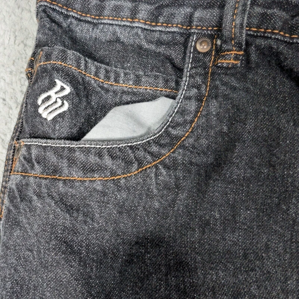 Rocawear Jean шорты для мальчиков размер 18 черный логотип карман Y2K хип-хоп Streetwear джинсовой ткани - Изображение 2 из 4