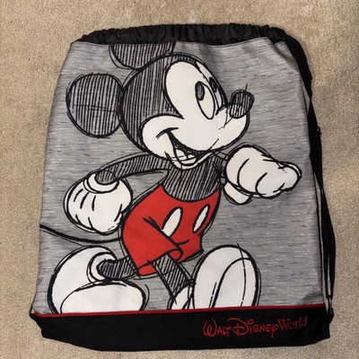 Walt Disney Land Resort Mickey Mouse Sketch Drawstring Cinch Bag