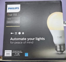 Philips Hue White 2 Pack LED Smart Bulbs Starter Kit w/ Bridge