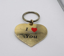 I Love You Heart Metal Keychain