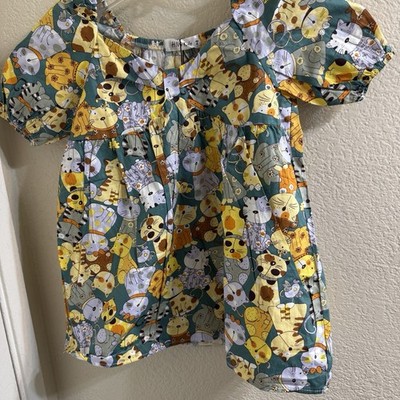 HN Girl's Multicolored dress with Kittens Cats, Kitty Cats Size 7 Whimsical Bold