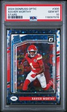 2024 Xavier Worthy Panini Donruss Optic Rated Rookie #300 Stars PSA 10 RC Chiefs
