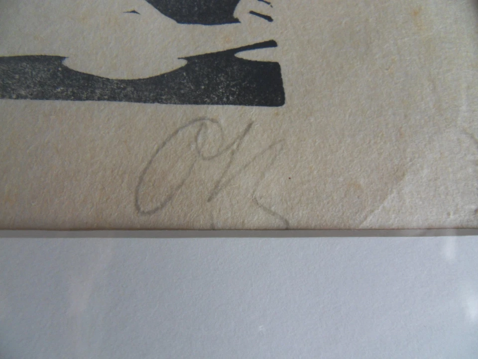 Expressiver Holzschnitt Waldlandschaft von Otto Baumann (1901–1992) Regensburg - Bild 4 von 4