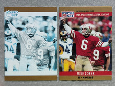 (2) 1990 Pro Set MIKE COFER Color Progression Blank Back Rare Error Cards #11