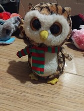 TY Beanie Babies Boo Boos Animal Plush Kids Soft Toy WISE THE OWL BIRD 6" VGC