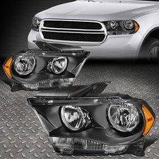 For 11-13 Dodge Durango Black Housing Amber Corner Headlight Replacement Lamps