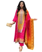 GoSriKi Women's Rayon Blend Printed Straight Kurta with Pant  Dupatta