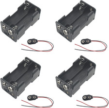 4 Pcs 4 X AA Battery Holder Plastic 6V Battery Case Box with 9V I Type Wired Bat